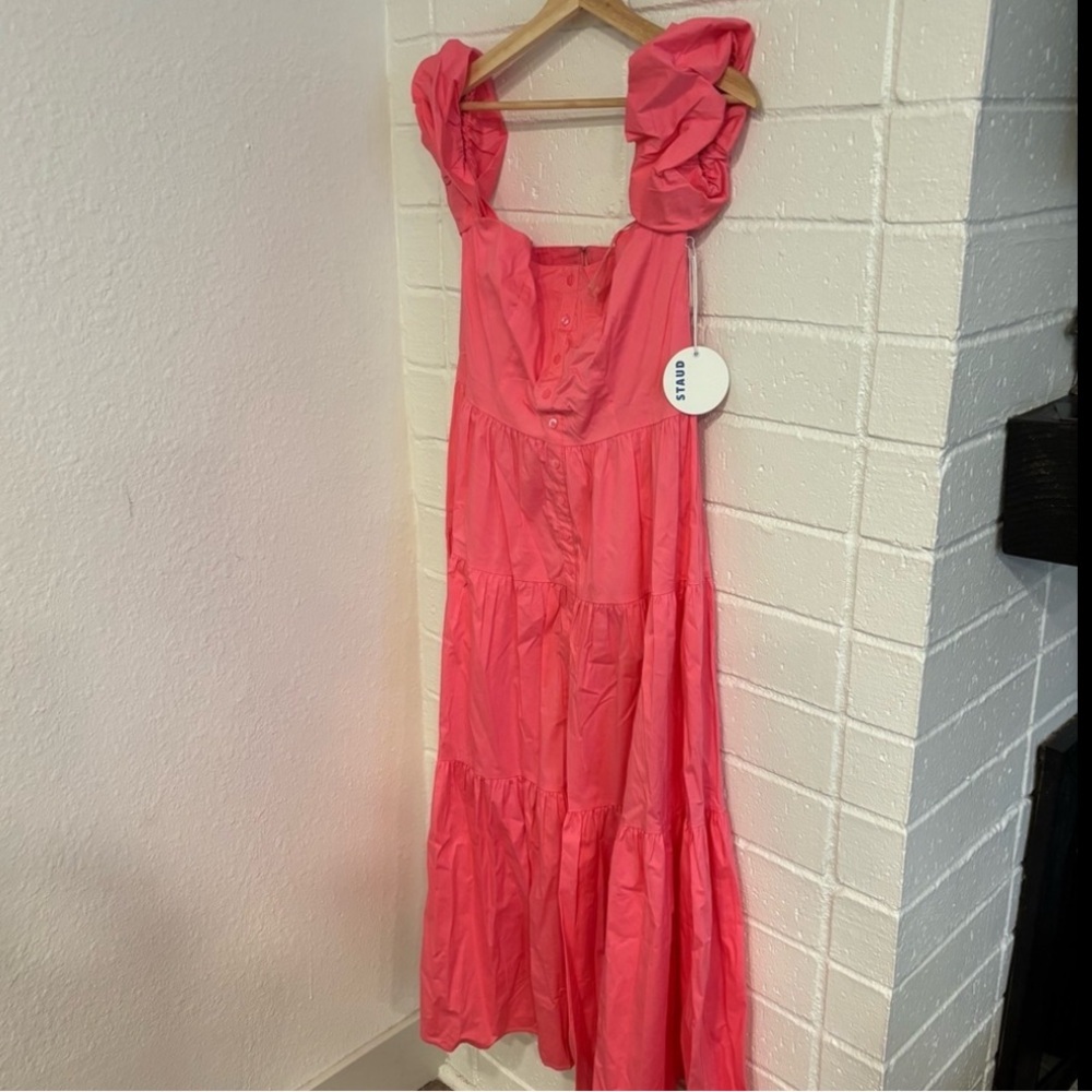 NWT Staud elio dress in pink plumeria - Picture 2 of 3